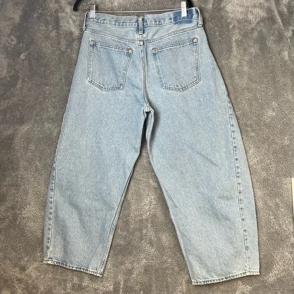 NEW! Abercrombie & Fitch The Barrel Jean Mid Rise 29 W 24 L Short Light Wash - Picture 4 of 16